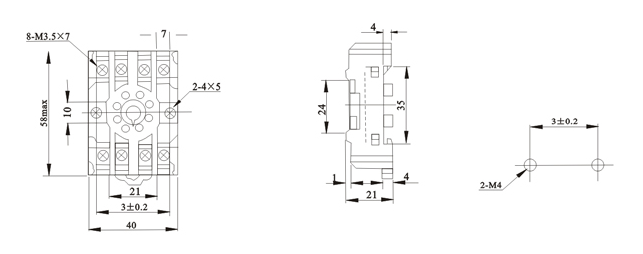 Relay socket PF085A 3